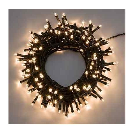 SERIE NATALE 180 MINI LUCI INTERNO LUCE CALDA C/CONTROLLER CAVO VERDE 8Mt 2660