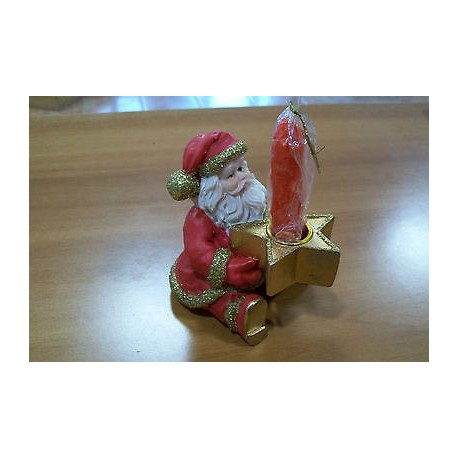 BABBO NATALE PORTACANDELA IN CERAMICA 10X8cm  LOTTI11519