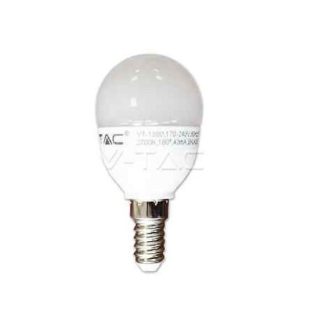 LAMPADA SFERA LED 6W ATTACCO E14 FREDDA 6000K LUCE FREDDA VTAC V TAC 4252