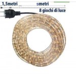 TUBO NATA LUMINOSO TRASPARENTE MT 9 C/CONTROLLER 8 GIOCHI LUCE GIALLA LOTTI19256