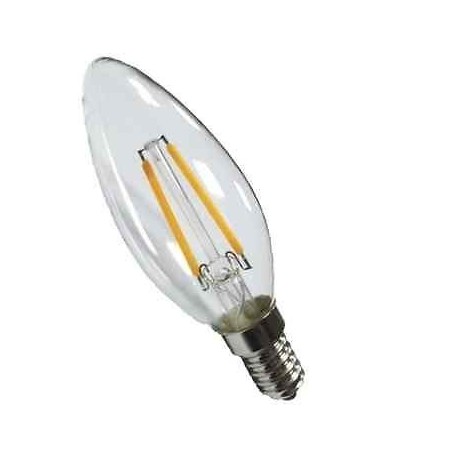 LAMPADA LED OLIVA TRASP. E14 2W 3000K FILAM. VTAC COD.4260