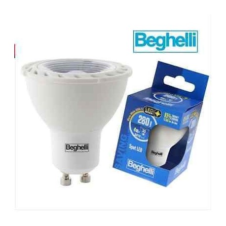 FARETTO LAMPADINA BEGHELLI 56968 4W  35W SPOT LED 280lm CALDA GU10 BASSO CONS 