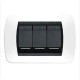 PLACCA BTICINO LIVING INTERNATIONAL 3 MODULI TECNOPOLIMERO BIANCA L4803PB