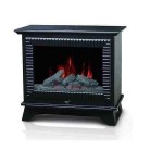 CAMINETTO NERO ELETTRICO DA PAVIMENTO TERMOVENTILATO MAX 1800W 2 REGOLAZIONI