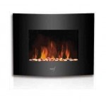 CAMINETTO NERO ELETTRICO TERMOVENTIL. DA PARETE MAX 1800W C/ TELECOMANDO DIMMER