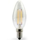 LAMPADA OLIVA LED TRASPARENTE E14 - 4W 2700K LUCE CALDA FILAMENTO VTAC 4301
