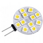 LAMPADINA DISCO LED ATTACCO G4 SPILLO 2,4W 12V 6000K LUCE FREDDA OPTONICA SP1604