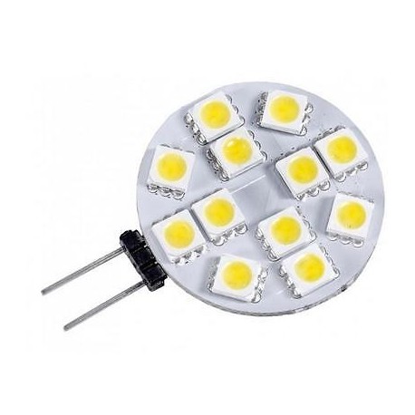 LAMPADINA DISCO LED ATTACCO G4 SPILLO 2,4W 12V 6000K LUCE FREDDA OPTONICA SP1604