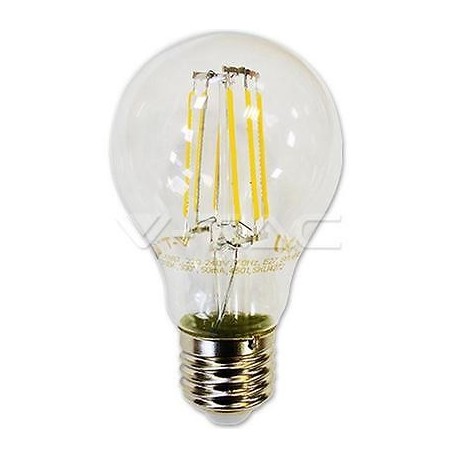 LAMPADA LED GOCCIA TRASP. E27 6W 4500K BIANCA NATURALE FIL. 300° VTAC V-TAC 4303