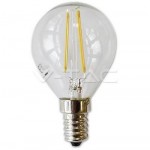 LAMPADINA MINISFERA LED TRASP. E14 4W 3000K LUCE CALDA FILAM. VTAC V-TAC 4300