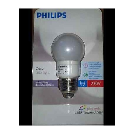 LAMPADINA DECORATIVA DecoLed lamp E27 BIANCA - 230V 1W - PHILIPS COD.799708