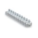MORSETTO A STECCA 10mmq IN OTTONE NICHELATO TRASPARENTE LE OFFICINE ELETTRICHE 23021