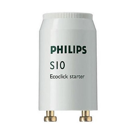 STARTER ECOCLICK S10 4-65W SINGOLO 220-240V 12X25B BIANCO PHILIPS S10