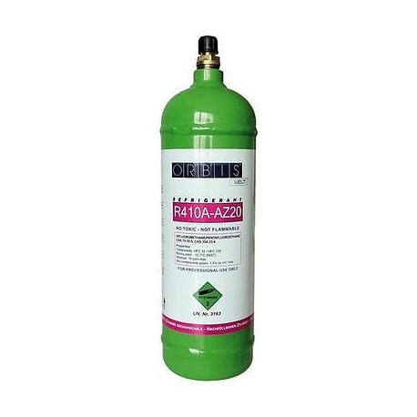 BOMBOLA GAS REFRIGERANTE RICARICA CLIMATIZZATORI R410A CAPACITA' 1 LITRO 0.85KG OB576140