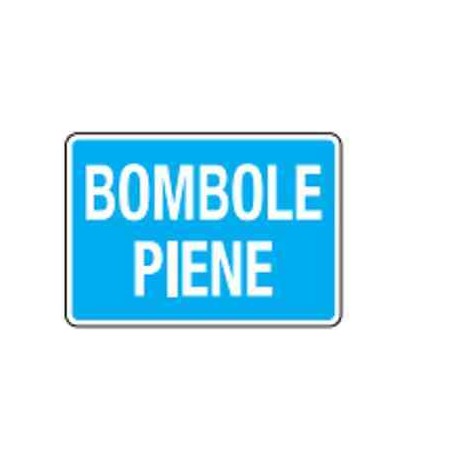 CARTELLO DI SEGNALAZIONE DEPOSITO BOMBOLE PIENE IN ALLUMINIO AZZURRO 30X20 CM 