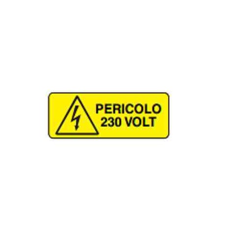 CARTELLO ALLUMINIO PERICOLO 220V SFONDO GIALLO DIMENSIONI 33X12 CM COD ASPI3