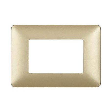 PLACCA 3 POSTI GOLD GIALLO ORO PER SCATOLA 3M BTICINO MATIX AM4803MGL