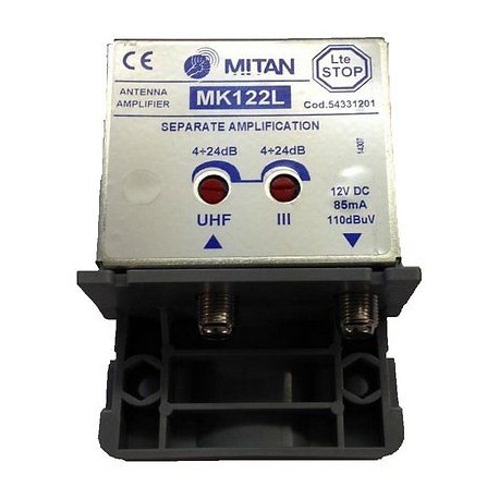 AMPLIFICATORE DA PALO IMPIANTI TV LTE STOP MK122L 3+UHF (24R) MITAN M54331201