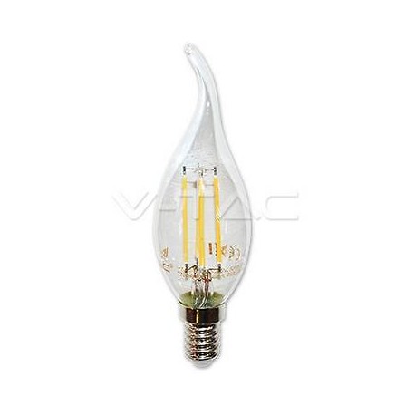 LAMPADA COLPO DI VENTO LED TRASP E14 4W 4500K BIANCO NATUR FILAM VTAC V-TAC 4429