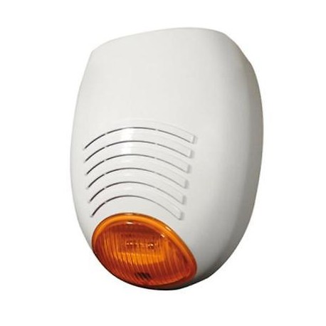 SIRENA ABS ANTINTRUSIONE PER ESTERNO IP54 12V AUTOALIM 2.2Ah BIANCO AMC SR136