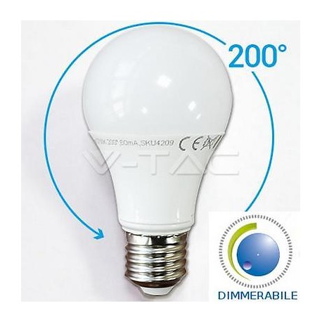 LAMPADINA LED E27 10W 230V 2700°K BIANCO CALDO DIMMERABILE V-TAC VTAC 4282