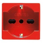 PRESA ITA/TED 250Vac 2P+T 16A BIVALENTE P30-P17 2M ROSSO GEWISS SYSTEM GW20296