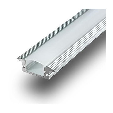 PROFILO INCASSO ALLUMINIO DA 1MT PER STRIP LED CON VETRO OPACO VTAC V-TAC 9990