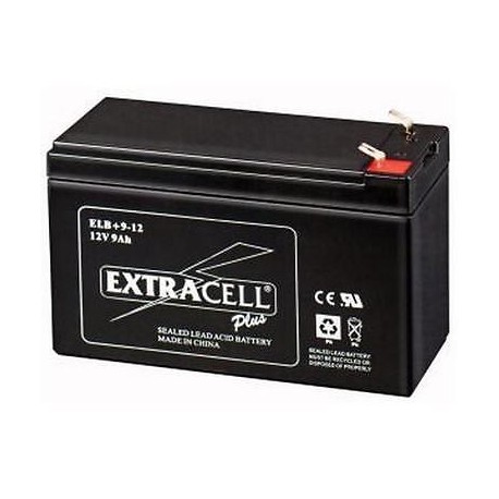 BATTERIA RICARICABILE AL PIOMBO 12V 9Ah T2 LUN15xALT9xPR6cm EXTRACELL DW12-9