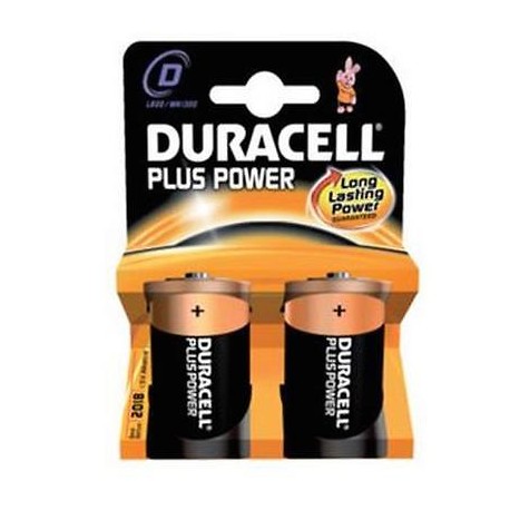 BLISTER 2 BATTERIE TORCIONI D - ALCALINE 1.5 VOLT DURACELL LONG LIFE MN1300