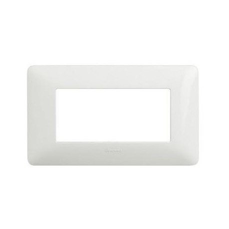 PLACCA 4 POSTI COLORE BIANCO TECNOPOLIMERO BTICINO AM4804BBN