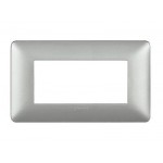 PLACCA 4 MODULI COLORE SILVER ARGENTO TECNOPOLIMERO BTICINO MATIX AM4804MSL