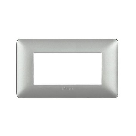 PLACCA 4 MODULI COLORE SILVER ARGENTO TECNOPOLIMERO BTICINO MATIX AM4804MSL