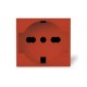PRESA PLURISTANDARD 2 MODULI 2P+T 10/16A ROSSA UNIVEL SCAME EVOLUTION 6405.R