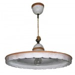 SOSPENSIONE PIATTO 47CM ELBA 220V MAX 100W E27 BIANCO E TERRACOTTA TOSCOT 262/47