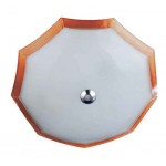 PLAFONIERA VETRO LAVORATO BIANC 2xE27 BORDO ARANCIONE D.40 ORALIGHT 1183/40.ARC