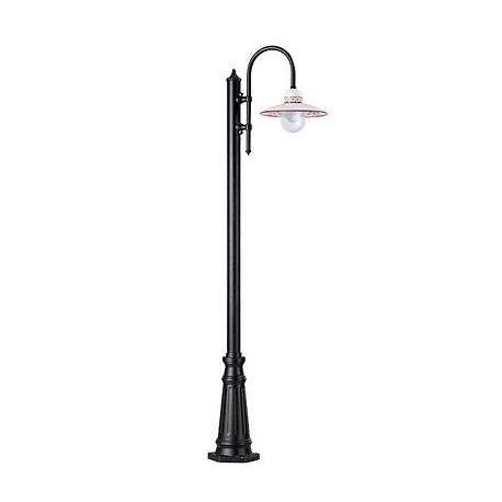 PALO DA ESTERNO 230V E27 A 230CM IN CERAMICA NERO E MARRONE NEW ORALIGHT OL133OM