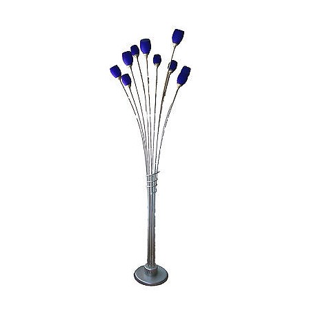 PIANTANA METALLO LACCATO 230V 10 x E14 COPPE BLU ALT 200cm NEW ORALIGHT 24P10