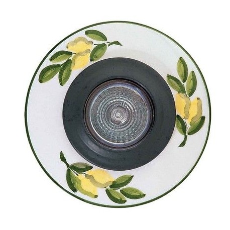 FARETTO INCASSO CERAMICA 230V GU10 D13cm F6.5cm DECORO LIMONI NEW ORALIGHT 446/F