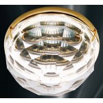 FARETTO INCASSO CRISTALLO E ORO 12V GU4 D.6,6cm F. 5cm NEW ORALIGHT 450/F.ORL