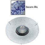 SPOT INCASSO VETRO MURANO 230V GU10 D12cm F 7cm DECORO BLU NEW ORALIGHT 442/F.BL