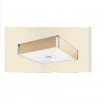 PLAFONIERA SOFFITTO QUADRA MENORCA 230V T5 NICHEL LEGNO LEDS LACREU 15-25978193