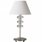 LAMPADA / LUME INOX DA TAVOLO PARALUME BIANCO 1X60W C/SFERE VETRO - PHILIPS MASSIVE MAXU COD. 45912/31/10