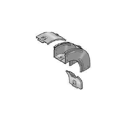 COPERCHIO CURVA VERTICALE A 90 ° CON INV. DI PIANO PER CANALINA ZINCATA CCVV15Z9