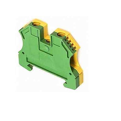 MORSETTO DIN PER QUADRI ELETTRICI 6MMQ GIALLO VERDE CON CORPO ISOLANTE ARM6GV