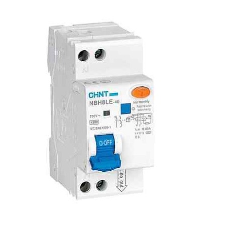 INTERRUTTORE MAGNETOT. DIFFERENZIALE NBH8LE  1P+N 10A 2M 4,5KA 30mA CHINT 203333 41506