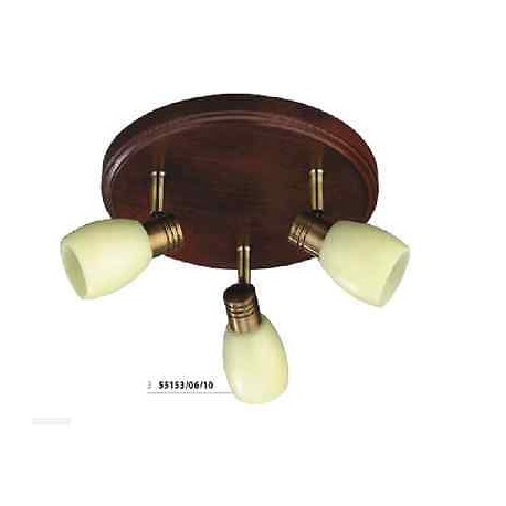 PLAFONIERA AMBIO NOCE 3XG9 40W 230V VETRO AMBRA 113X225X225 MASSIVE 55153/06/10