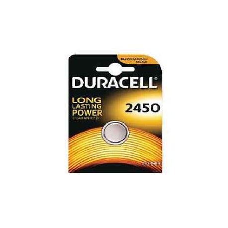 BATTERIA BLISTER A LITIO A BOTTONE ARGENTO 3V LONG LASTING POWER DURACELL 2450