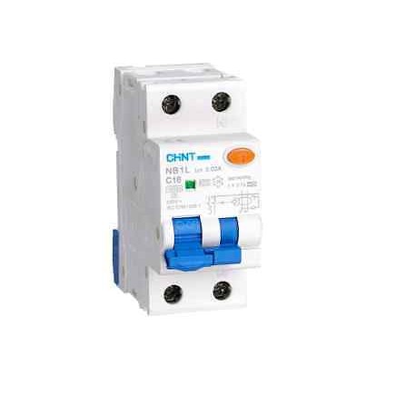 INTERRUTTORE MAGNETOTERM. DIFFERENZ. NBH8LE 1P+N 30MA 6KA 10A 2M AC CHINT 51506