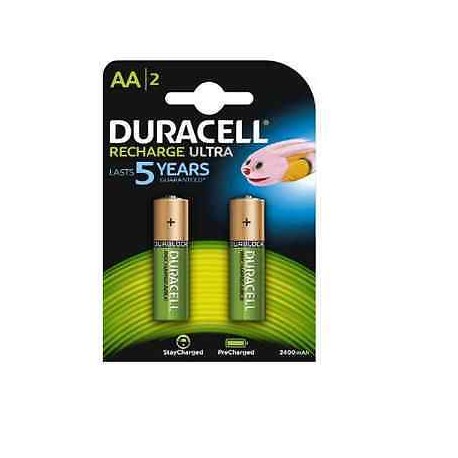 BATTERIA STILO AA RICARICABILE 2400MAH BLISTER 2PZ. Ni-Mh DURACELL DU74