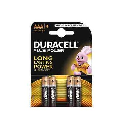 BATTERIA ALCALINA MINISTILO 1.5V AAA PLUS POWER BLISTER 4PZ DURACELL MN2400